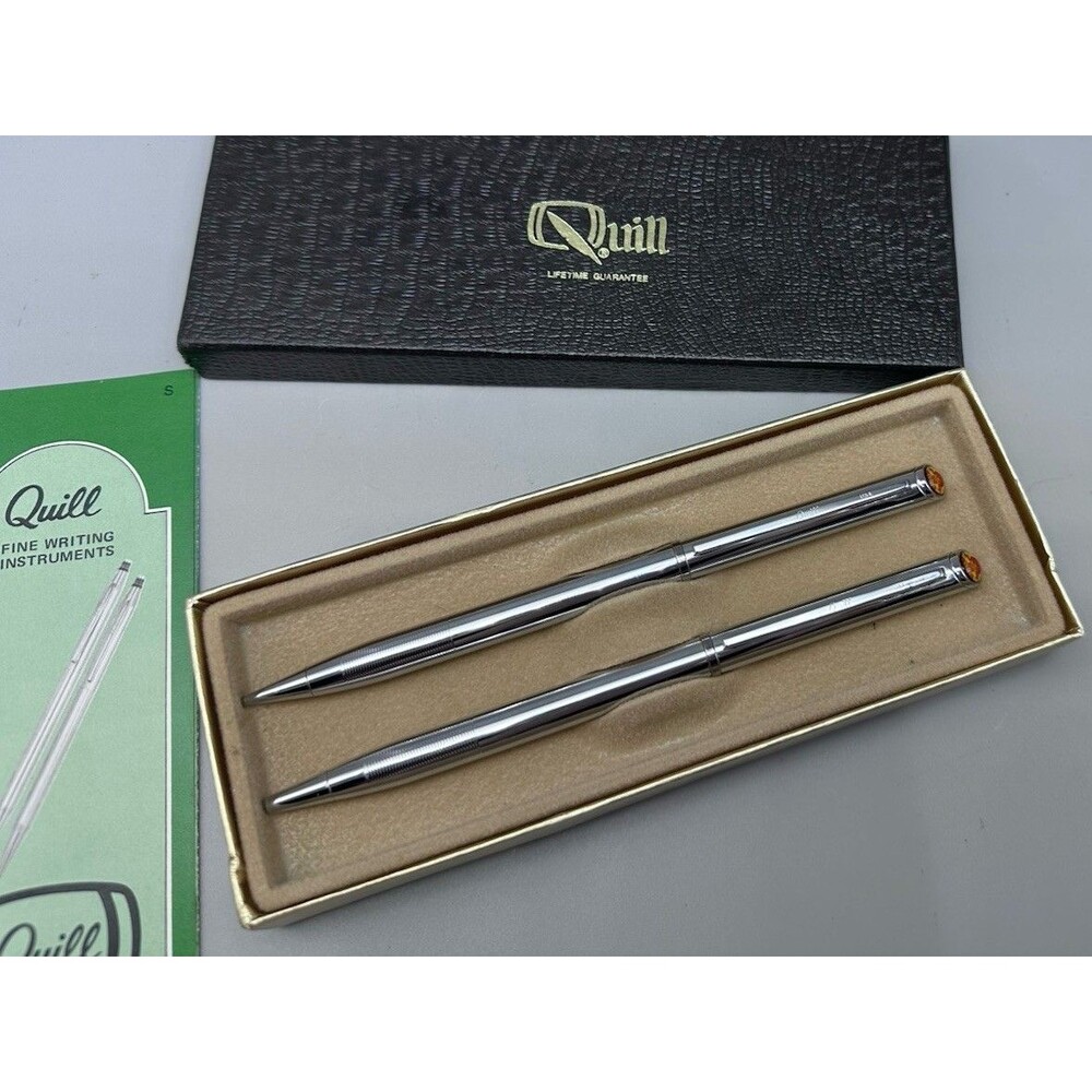Vintage Quill Bubble Top Pen & Pencil Set Wendy’s Logo Memorabilia Collectible